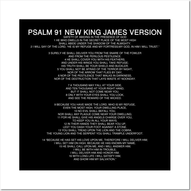 Psalm 91 Bible Verses Text Quotes New King James Version Wall Art by Holy Bible Verses